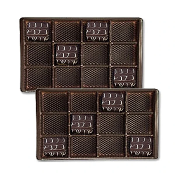 500 Trays - 1 lb. Plastic Candy Trays - Brown - 9-3/8" x 6" x 15/16"