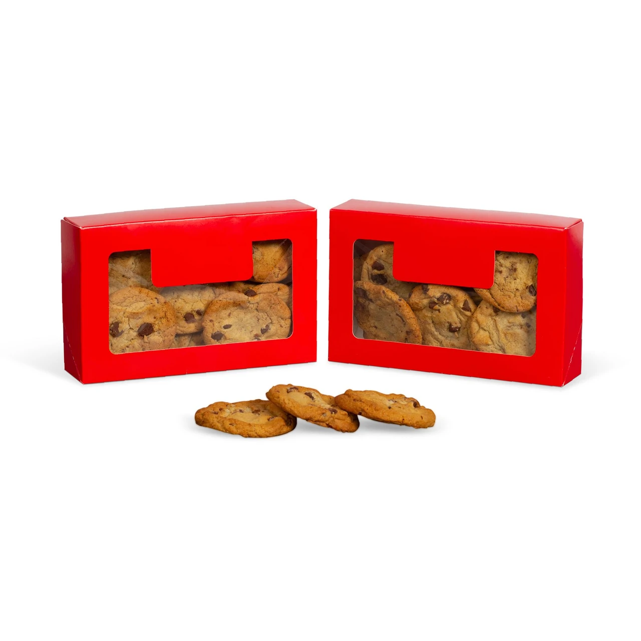 250 Boxes Medium Grease Resistant Cookie/Bakery Boxes - Red Window