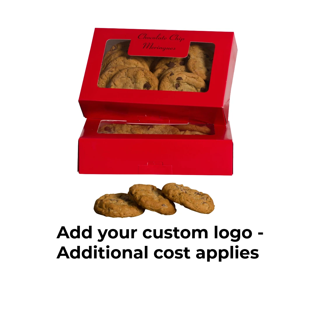 250 Boxes Medium Grease Resistant Cookie/Bakery Boxes - Red Window