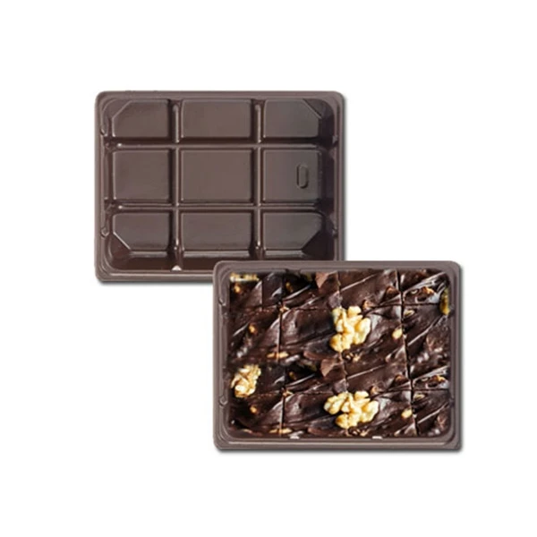 500 Trays 1/4 lb. Plastic Candy Trays - 1 Cavity / Fudge-Heat Stable 4-3/8" x 3-1/2" x 7/8"