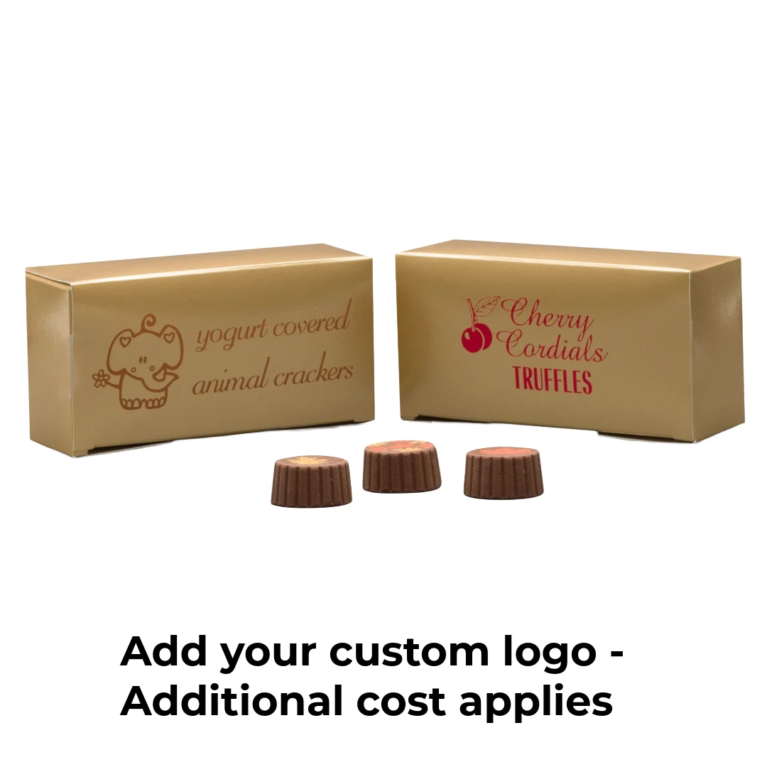 250 Boxes 1/2 lb. Candy & Fudge Boxes - Gold 5-1/2" x 2-3/4" x 1-3/4"