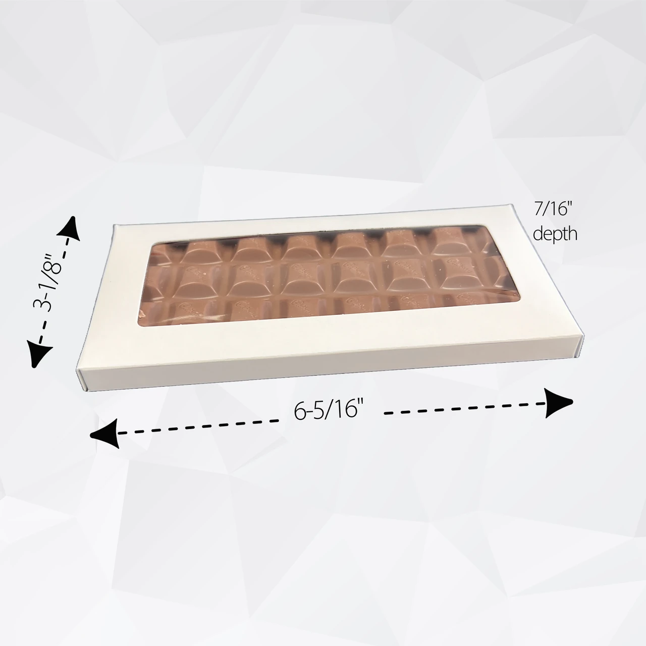 50 Boxes - Chocolate Bar Box White with Window