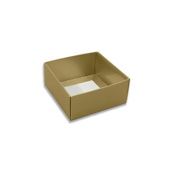 250 Deep Bases - 3 oz. Candy Box Bases - Gold Lustre 3-1/2" x 3-1/2" x 1-5/8"