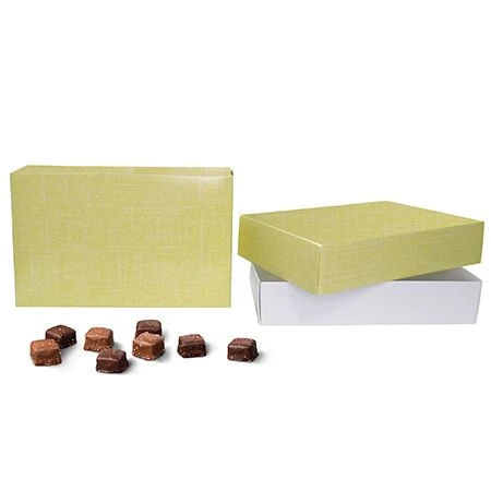 250 2 Layer Covers - 2 lb. Candy-Chocolate Box Covers - Yellow Linen