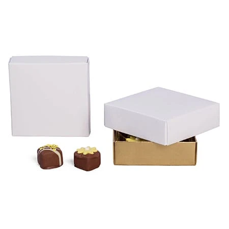 250 Covers - 3 oz. Candy Box Covers - White 3-11/16" x 3-11/16" x 1-1/8"
