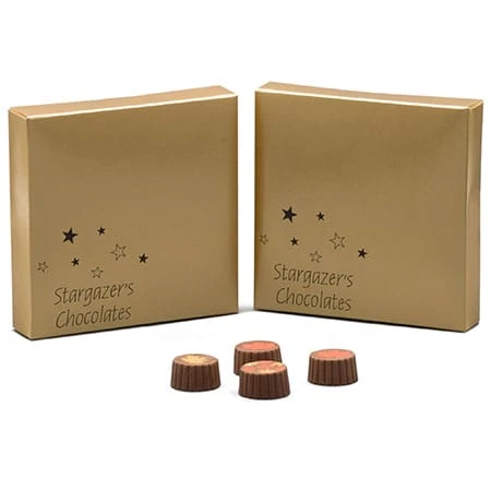 250 Boxes - 8 oz. Candy Box Covers - Gold - 5-3/4" x 5-3/4" x 1-1/8"