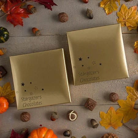 250 Boxes - 8 oz. Candy Box Covers - Gold - 5-3/4" x 5-3/4" x 1-1/8"