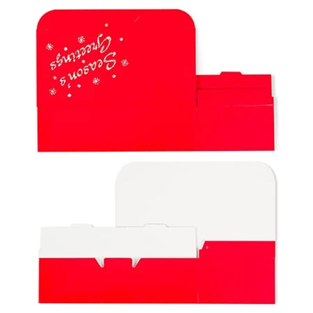 50 Boxes - 1 lb. Candy & Fudge Boxes - Red Season's Greetings