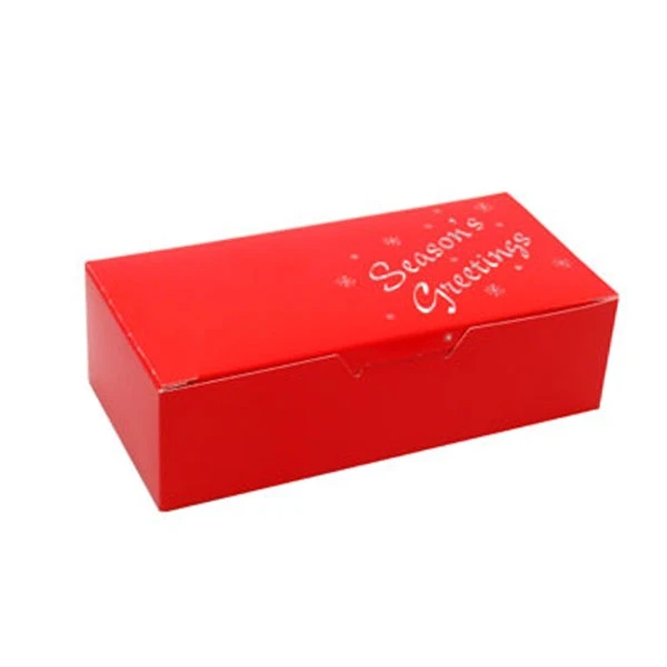 50 Boxes - 1 lb. Candy & Fudge Boxes - Red Season's Greetings