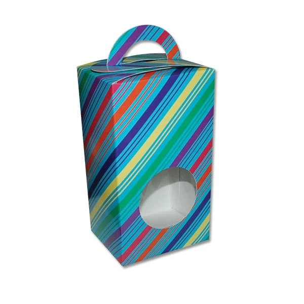 50 Boxes - 1 lb. Vertical Candy Tote with Window - Stripes