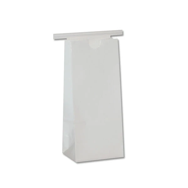50 Bags - Coffee - Cookie Bags - 1/2 lb. White Claycote - 3-3/8" x 2-1/2" x 7-3/4"