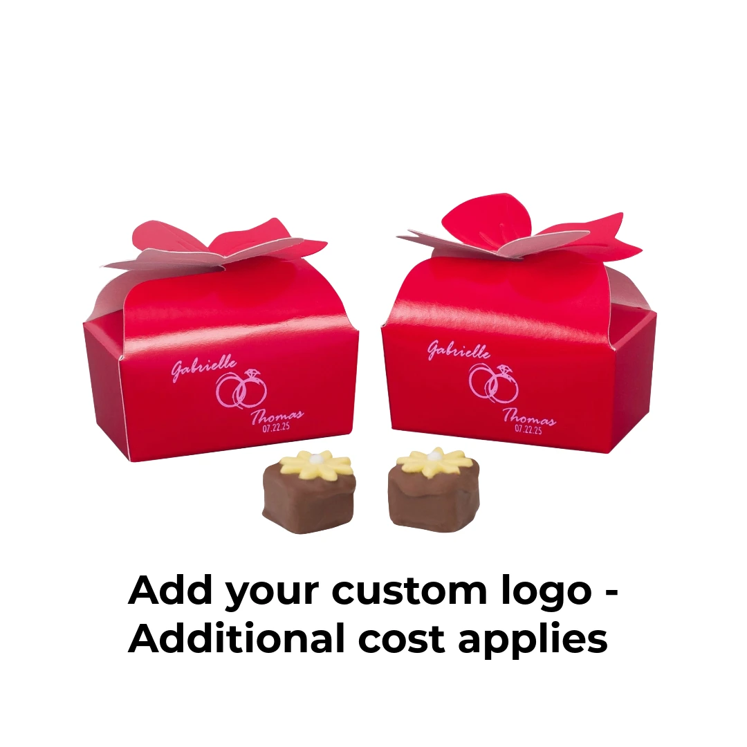 250 Boxes - Small Red Bow Favor Boxes