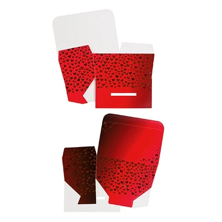250 Ballotin Boxes - Hot-Stamped - 1/2 lb. Foil Hearts