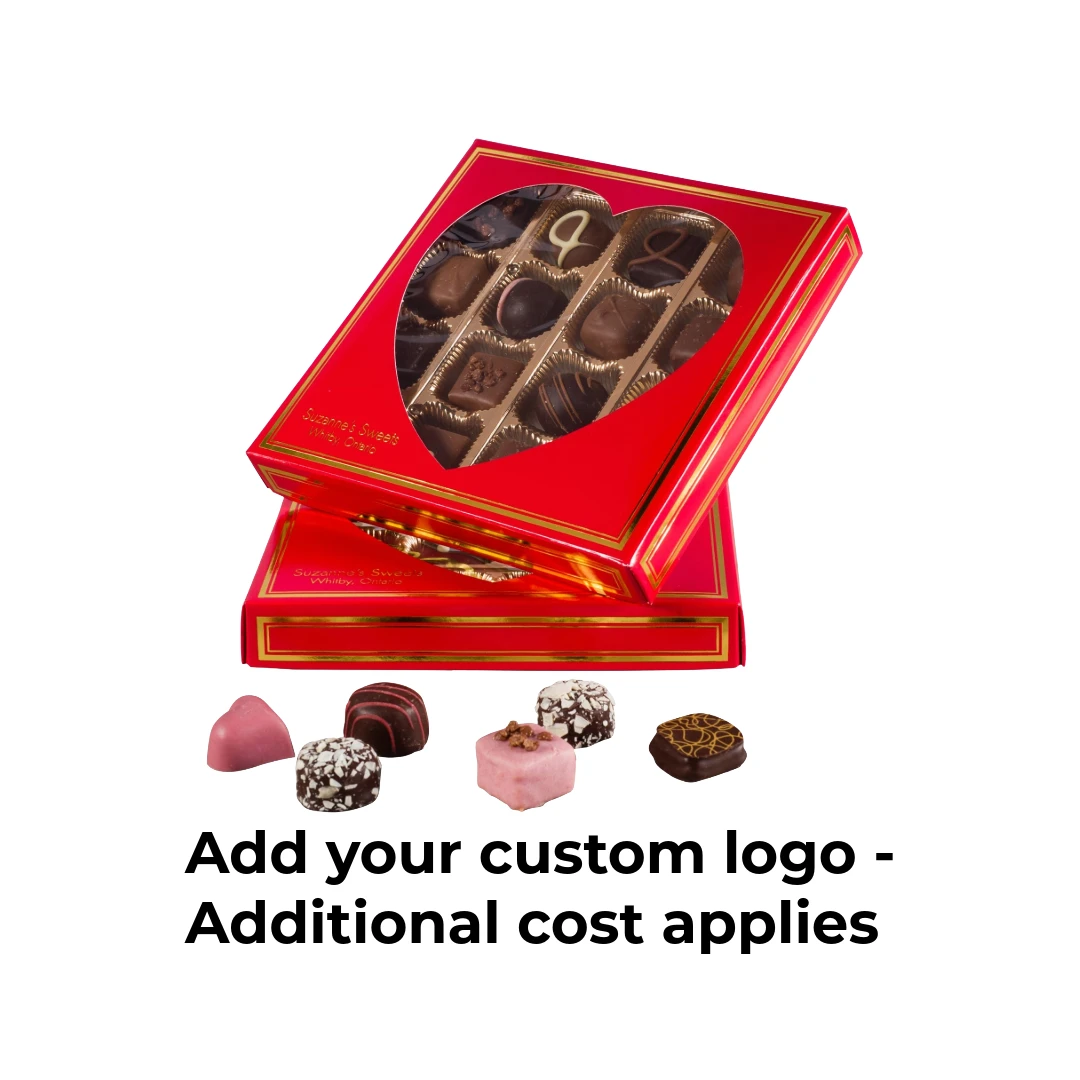 50 Covers - 16 oz. Candy Box Covers - Red/Gold Trim & Window