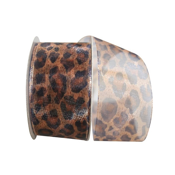 Cheetah Sheer Ribbon - 1-1/2" x 20 Yards/Roll