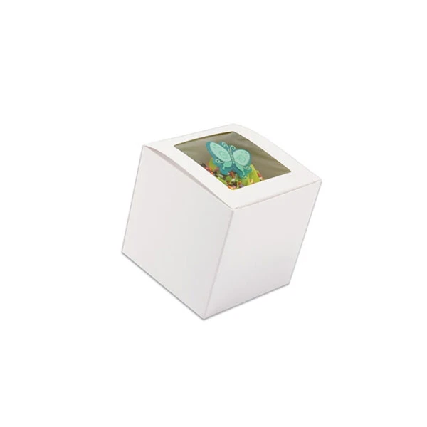 250 Boxes - 3" x 3" x 3" White Cupcake Box with Square Window