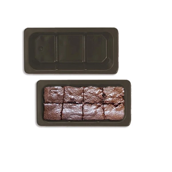 500 Trays - 1 lb. Plastic Fudge Trays - 1 Cavity Heat Stable 6-15/16" x 3-5/16" x 2"
