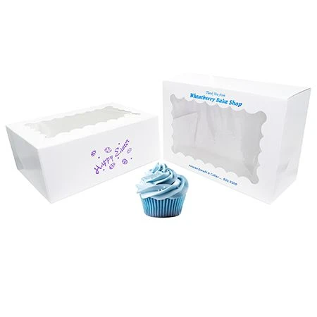 100 Boxes - Donut or Cupcake Box - White with Window