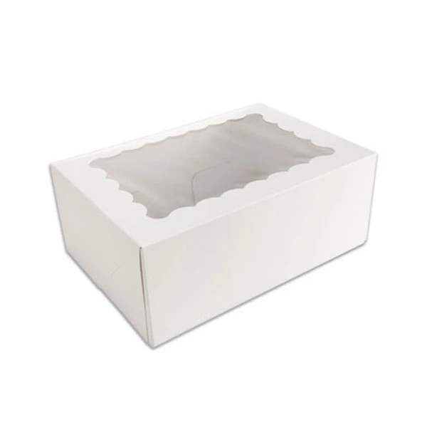 100 Boxes - Donut or Cupcake Box - White with Window