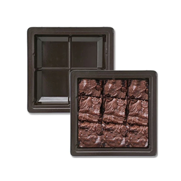 500 Trays - 8 oz. Plastic Fudge Trays - 1 Cavity Heat Stable - 5-1/2" x 5-1/2" x 15/16"