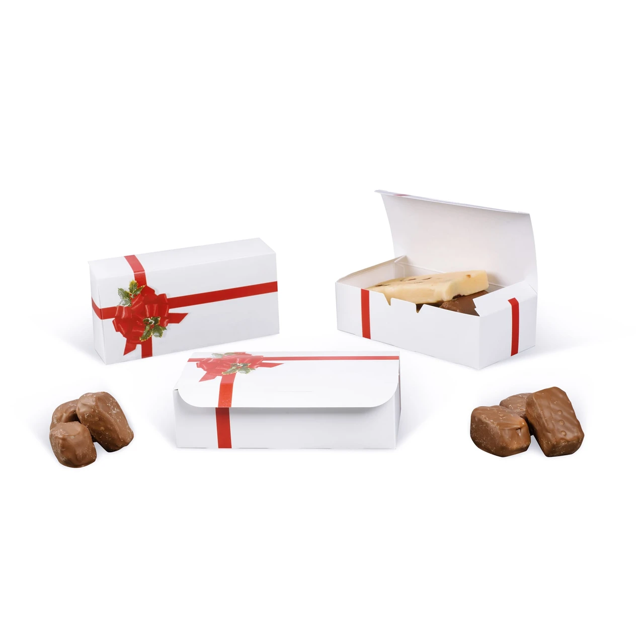 250 Boxes - 1 lb. Candy & Fudge Boxes - Ribbon N' Holly