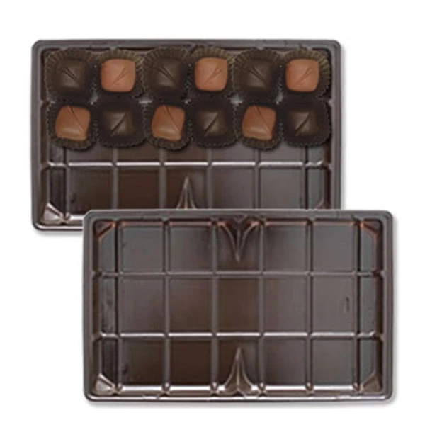 500 Trays - 1 lb. Plastic Fudge Trays 1 Cavity - Heat Stable - 9-3/8" x 6" x 15/16"