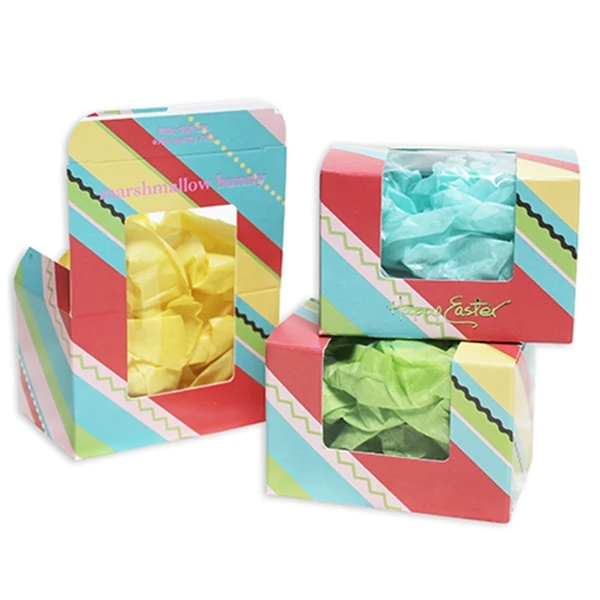 250 Boxes - 1/2 lb. Easter Stripe - Egg Boxes