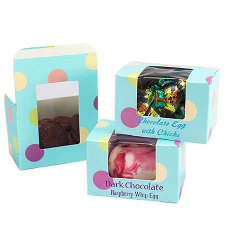 250 Boxes - 1/4 lb. Turquoise Polka Dots - Easter Egg Boxes 3-5/8" x 2-3/8" x 2-3/8"