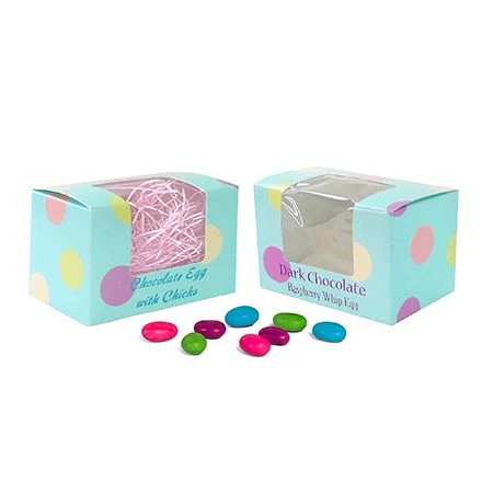 250 Boxes - 1/4 lb. Turquoise Polka Dots - Easter Egg Boxes 3-5/8" x 2-3/8" x 2-3/8"