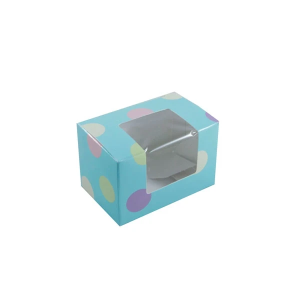 250 Boxes - 1/4 lb. Turquoise Polka Dots - Easter Egg Boxes 3-5/8" x 2-3/8" x 2-3/8"