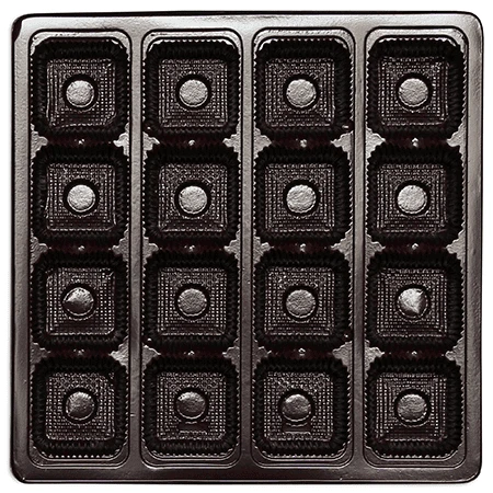 500 Trays - 16 oz. Plastic Candy Trays - 16 Cavities - Brown