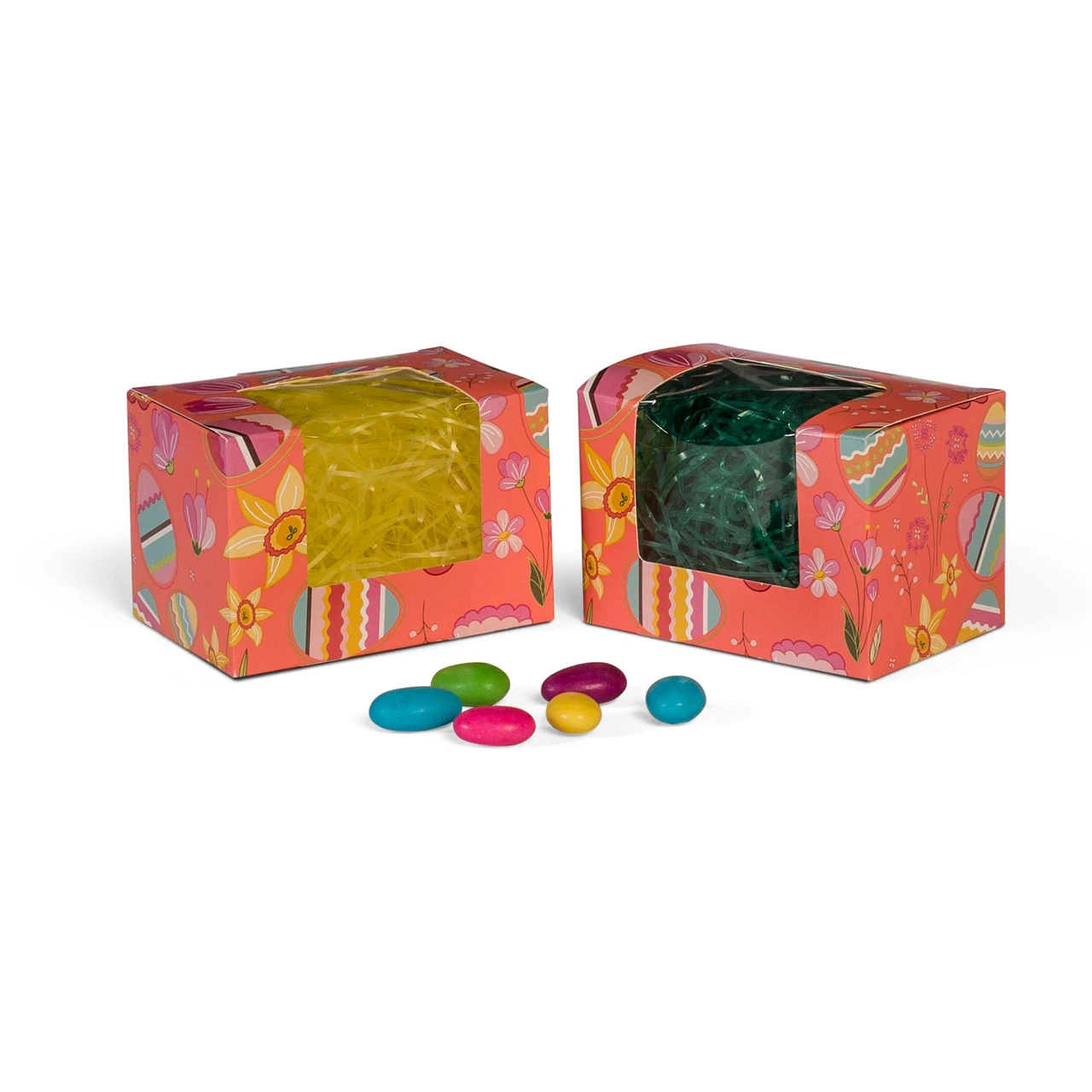 250 Boxes 1/2 lb. Coral Easter - Egg Boxes 4-5/8" x 3-1/8" x 3-1/8"