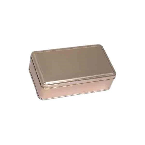 Rectangle Cookie Tins - 4-7/16 x 7-13/16 x 2-1/8 - Gold - 24 Tins/Pack