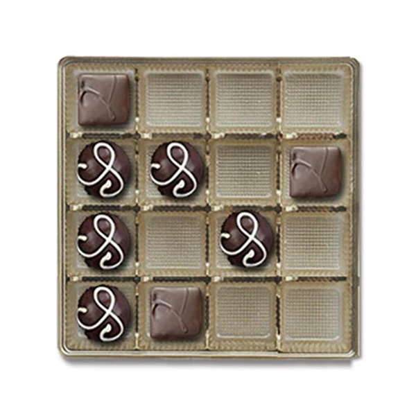 500 Trays - 16 oz. Plastic Candy Trays - 25 Cavities - Gold