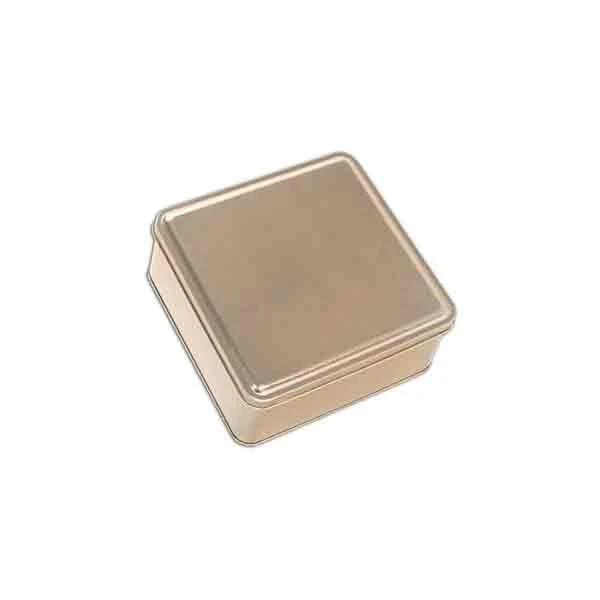 Square Cookie Tins - 6-1/8 x 6-1/8 x 2-5/8 - Gold - 24 Tins/Pack