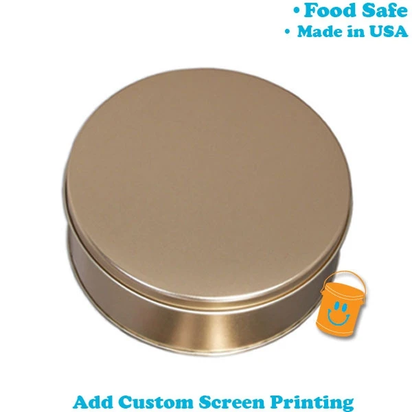 15 Tins - Round Cookie Tins - 8-1/8 Dia. x 3 High - Gold