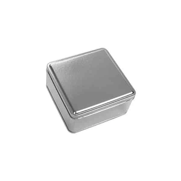 Square Cookie Tins - 6-1/8 x 6-1/8 x 2-5/8 - Platinum - 24 Tins/Pack