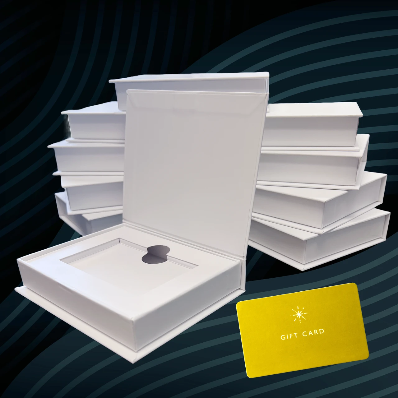 10 Boxes - Pewter Magnetic Gift Card Boxes