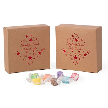 50 Boxes - 1 lb. Candy & Fudge Boxes - Square Kraft