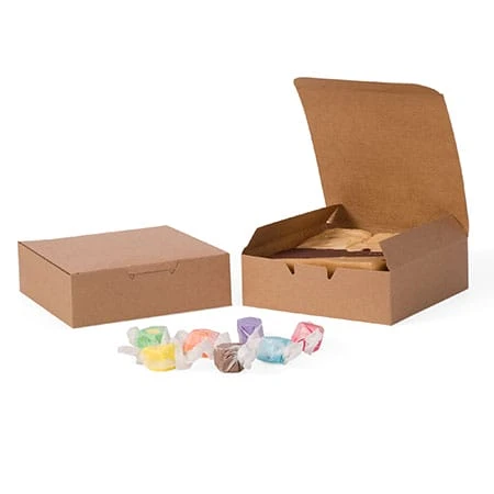 50 Boxes - 1 lb. Candy & Fudge Boxes - Square Kraft