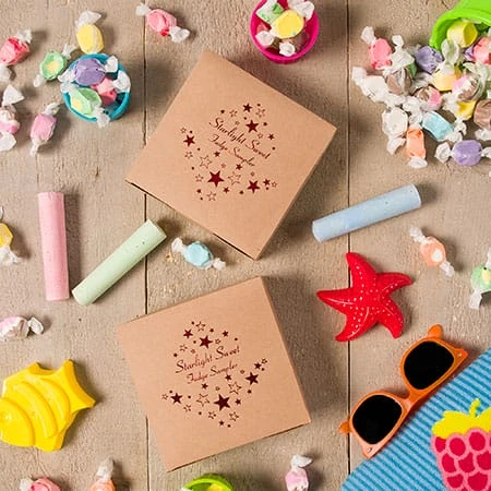 50 Boxes - 1 lb. Candy & Fudge Boxes - Square Kraft